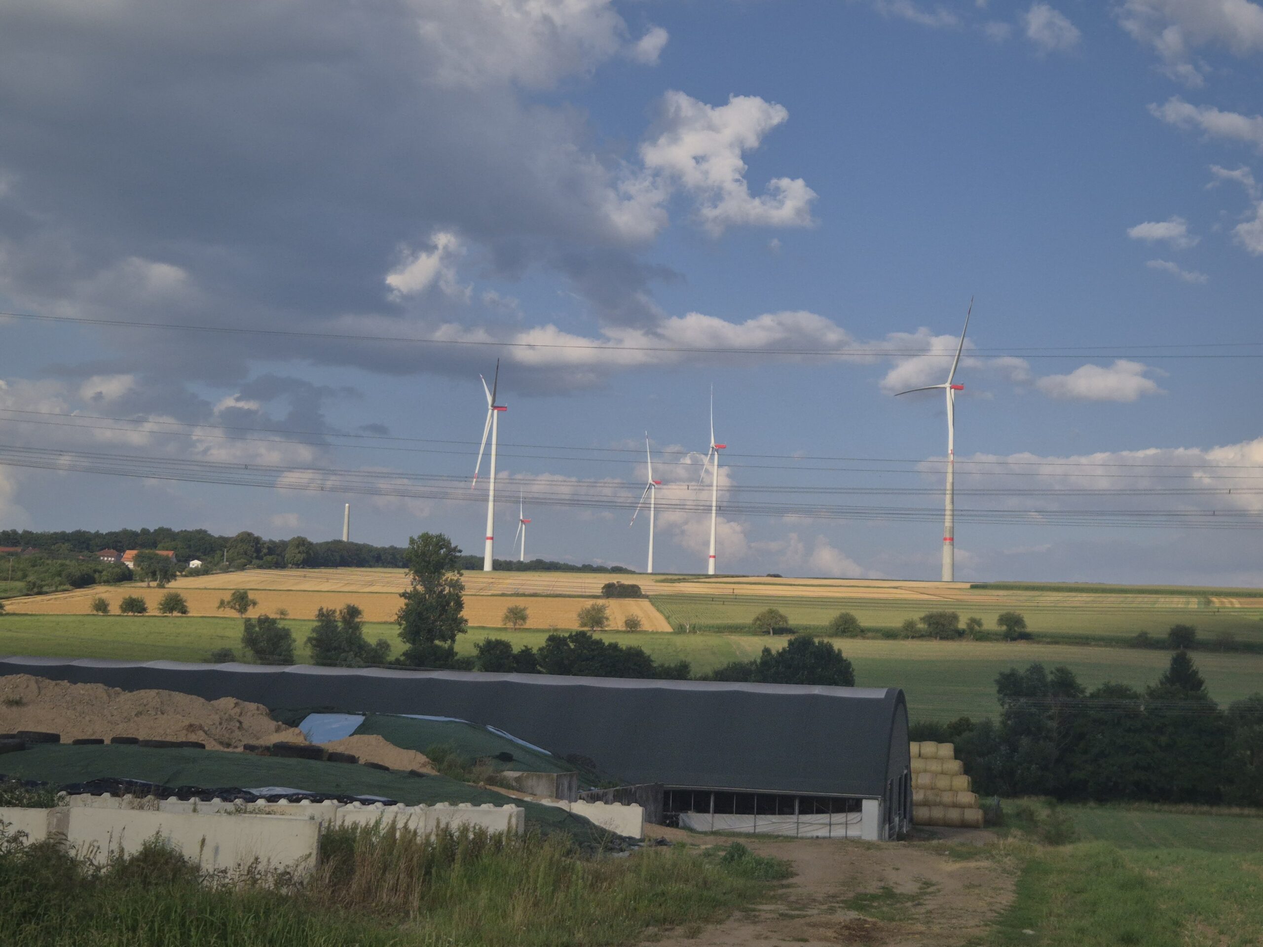 Windkraftanlagen in ländlicher Umgebung